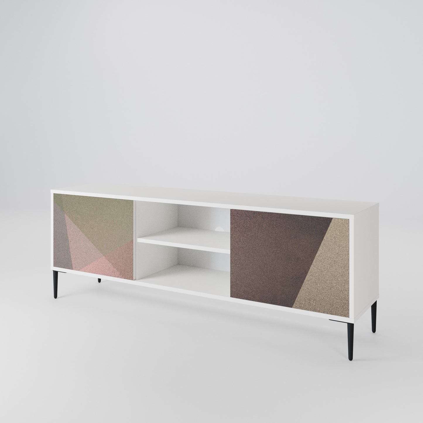 BEIGE GEOMETRY 2-Door TV Cabinet
