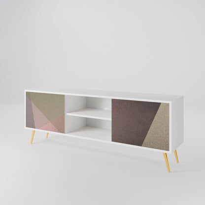 BEIGE GEOMETRY 2-Door TV Cabinet