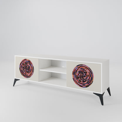BROWN CIRCLES 2-Door TV Cabinet