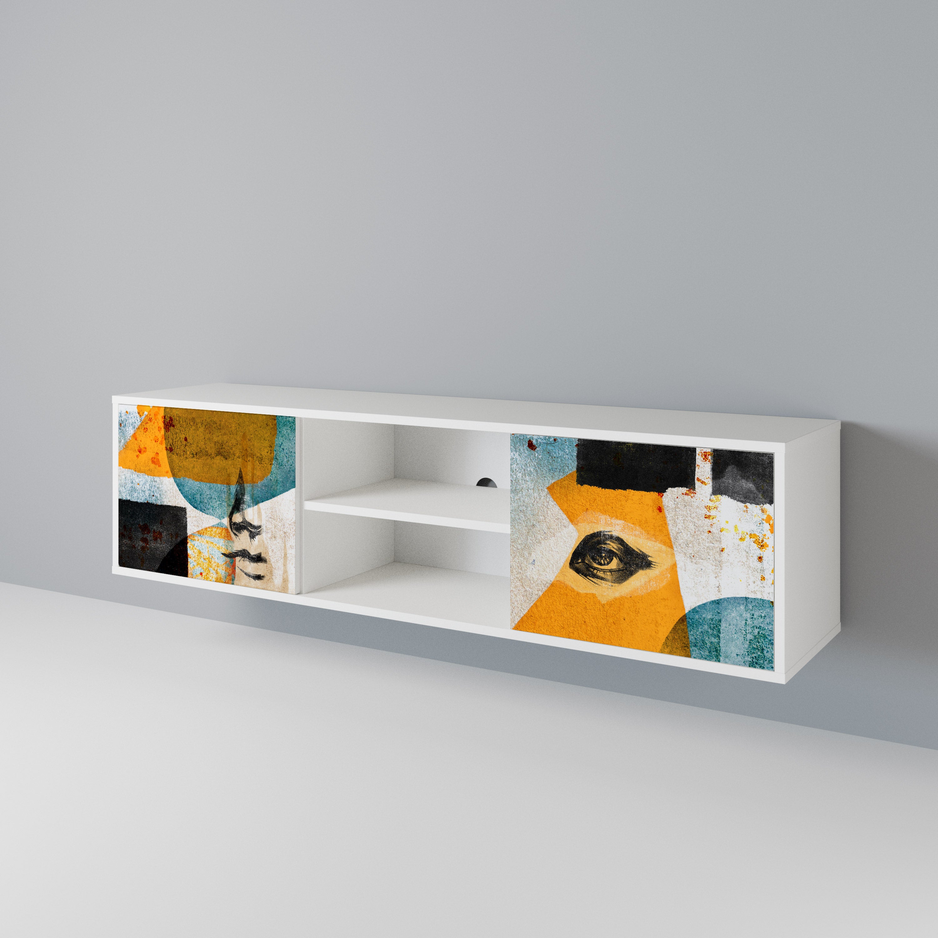 ABSTRACT FACES 2-Door TV Cabinet