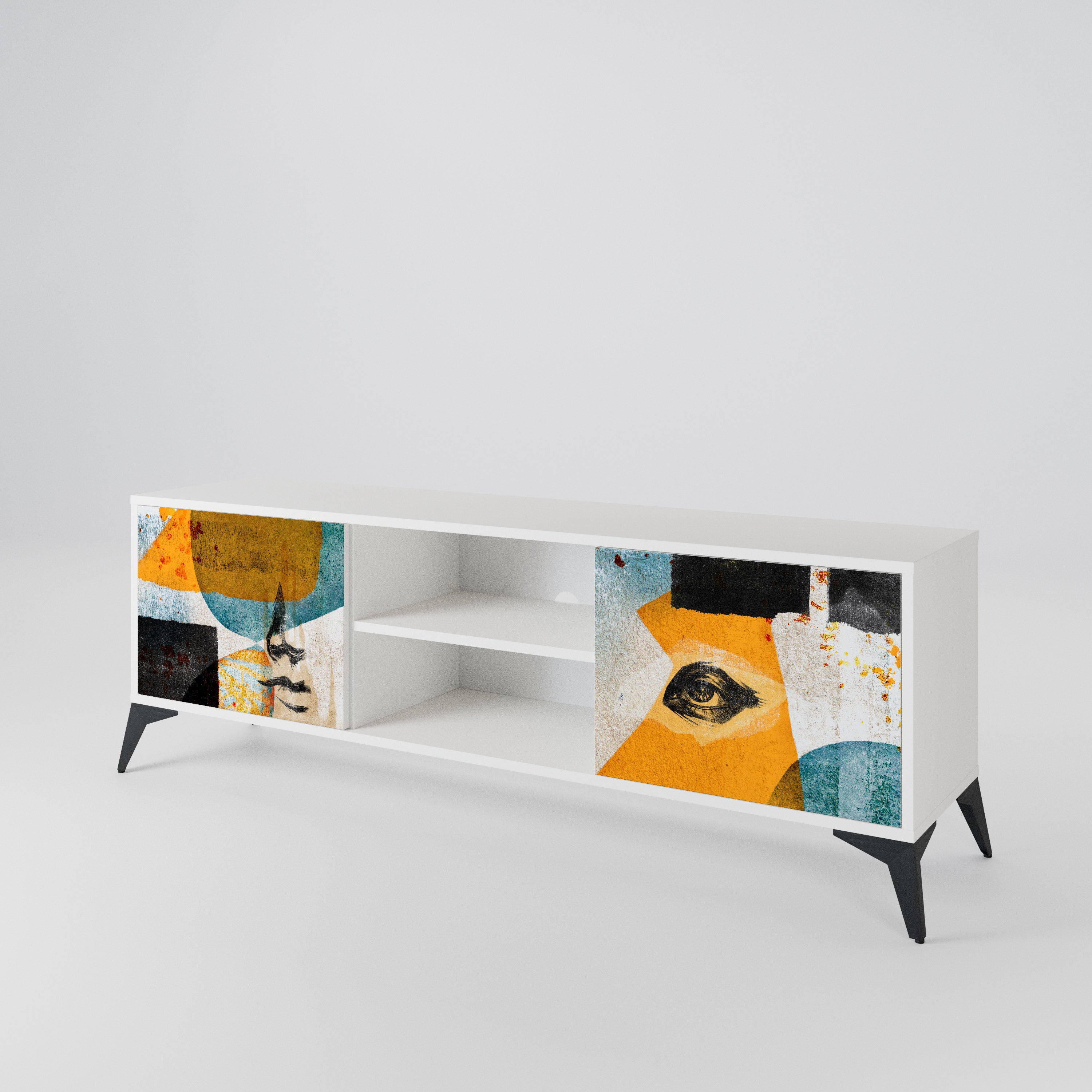 ABSTRACT FACES 2-Door TV Cabinet