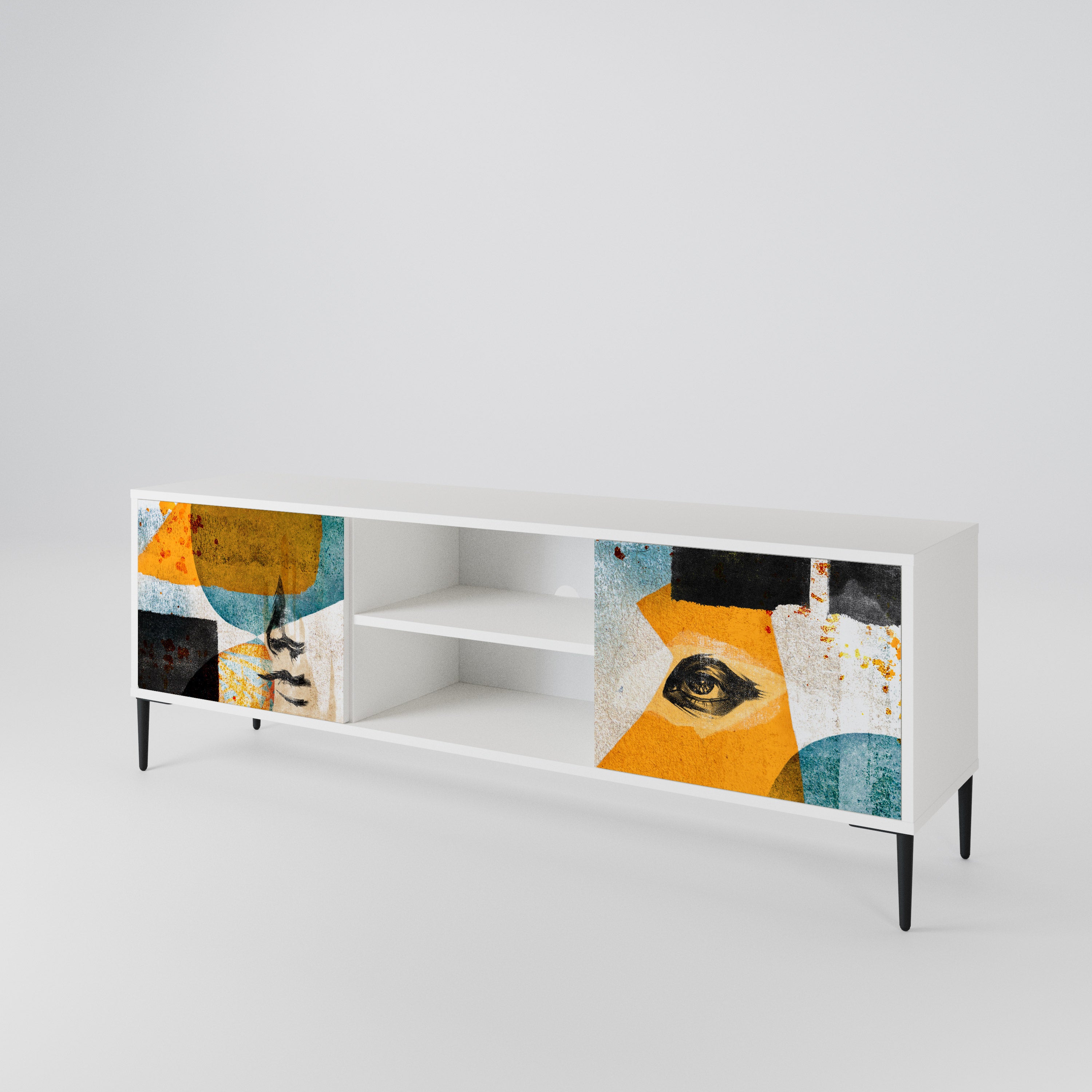 ABSTRACT FACES 2-Door TV Cabinet