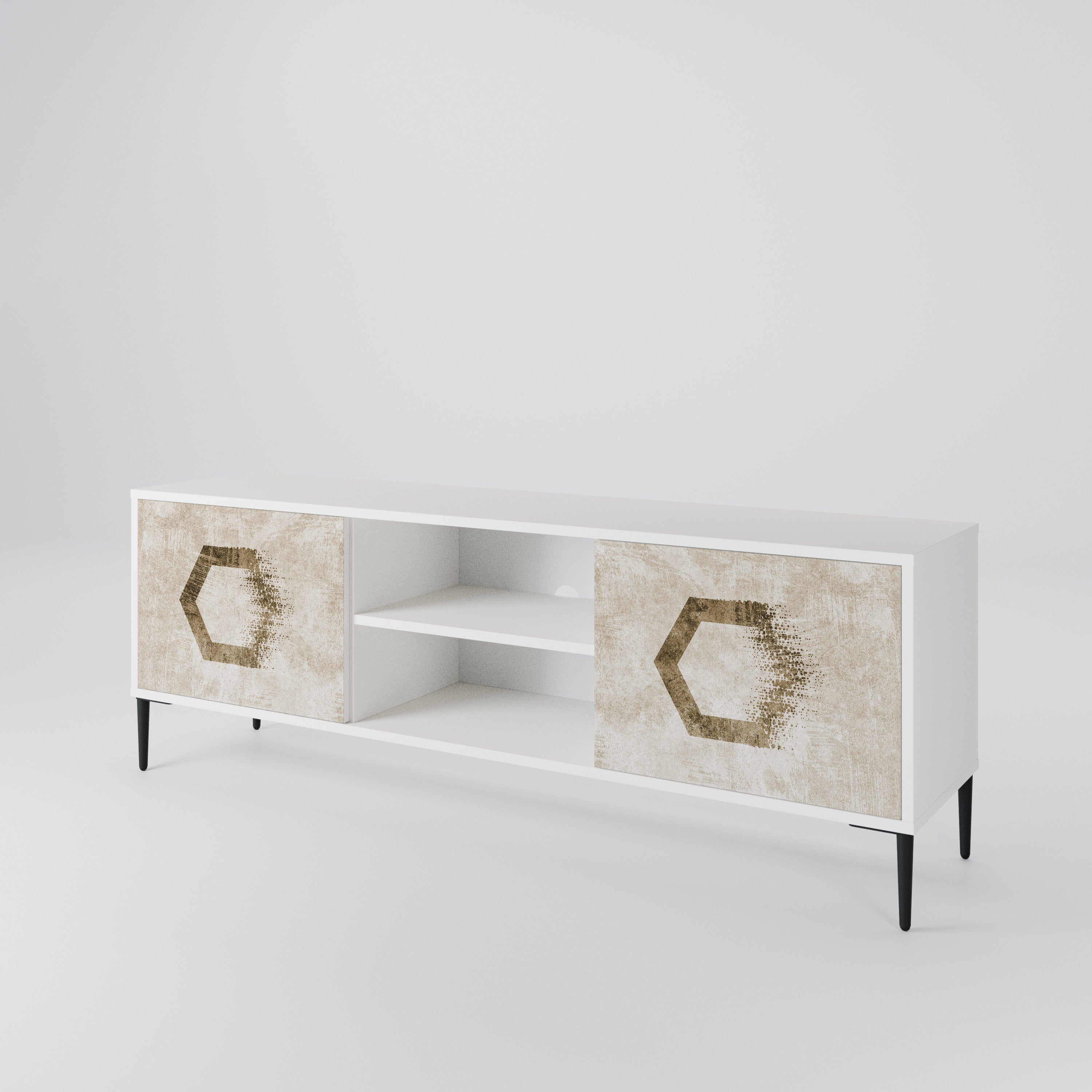 HEXAGONAL SHAPES 2-Door TV Cabinet
