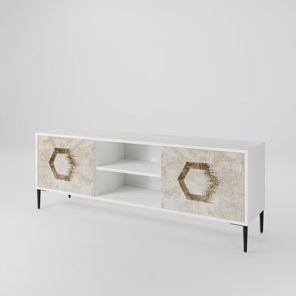 HEXAGONAL SHAPES 2-Door TV Cabinet