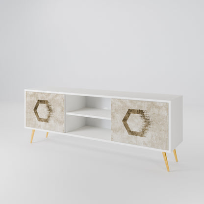 HEXAGONAL SHAPES 2-Door TV Cabinet