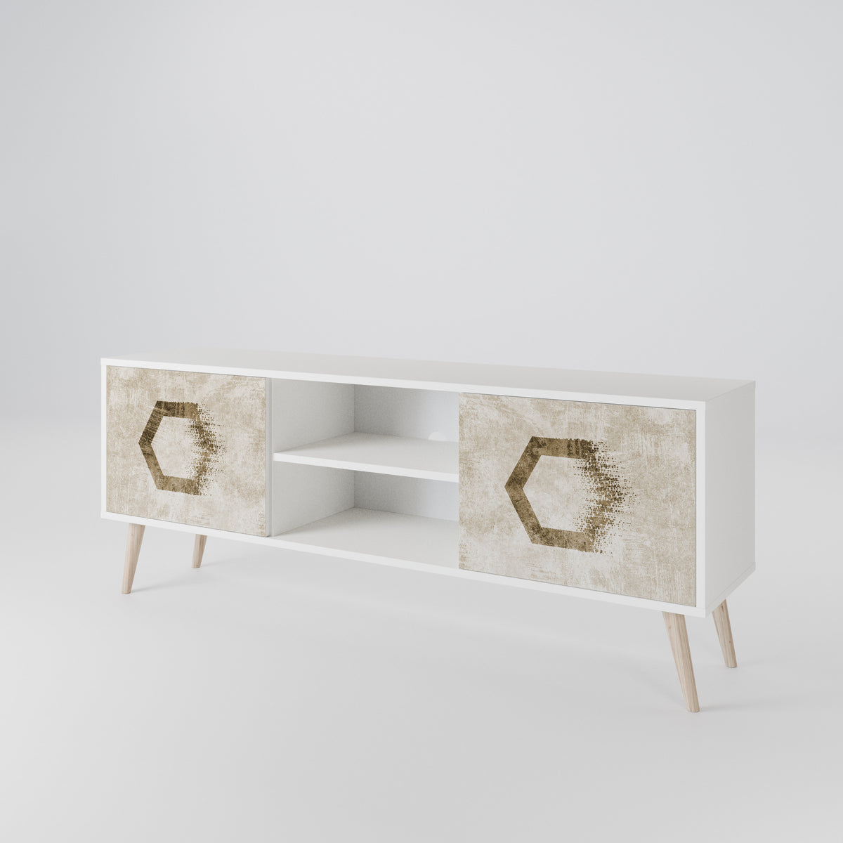 HEXAGONAL SHAPES 2-Door TV Cabinet