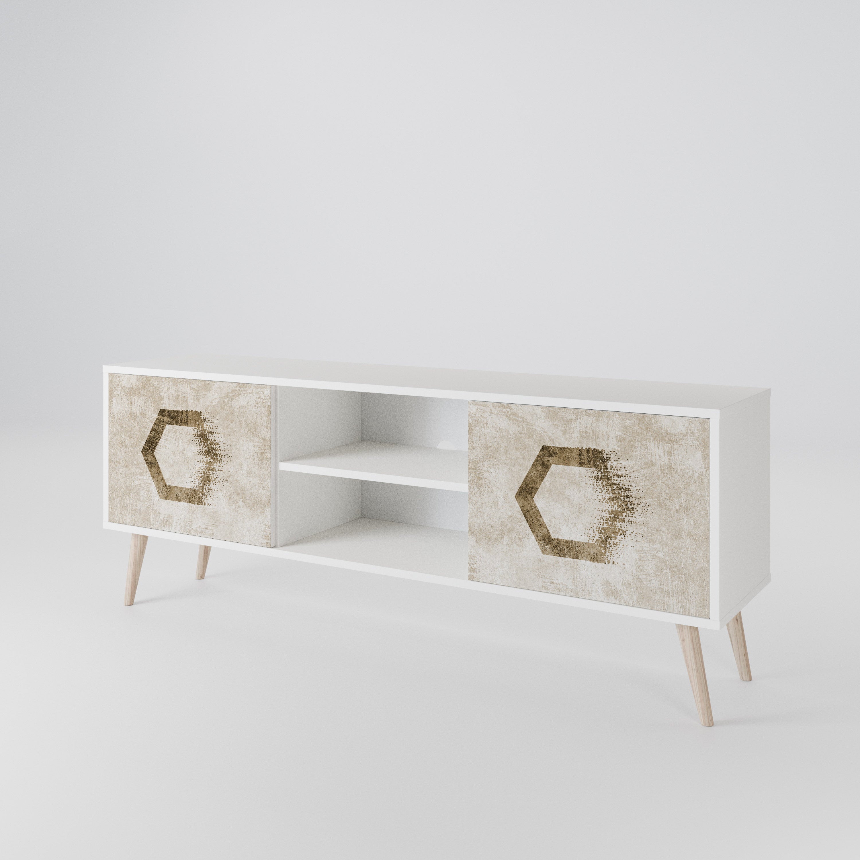 HEXAGONAL SHAPES 2-Door TV Cabinet