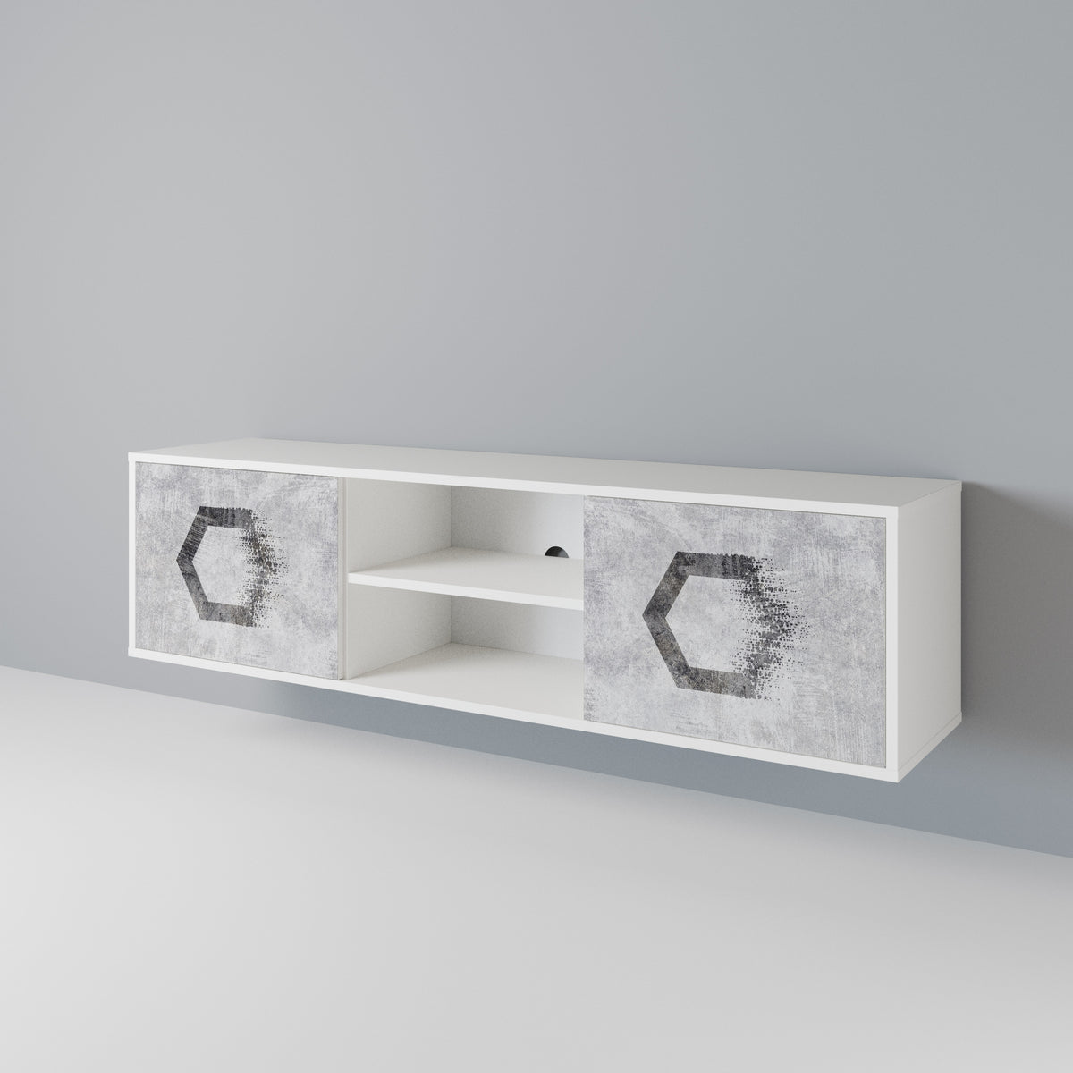 HEXAGONAL FIGURES 2-Door TV Cabinet
