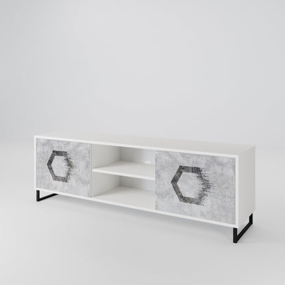 HEXAGONAL FIGURES 2-Door TV Cabinet