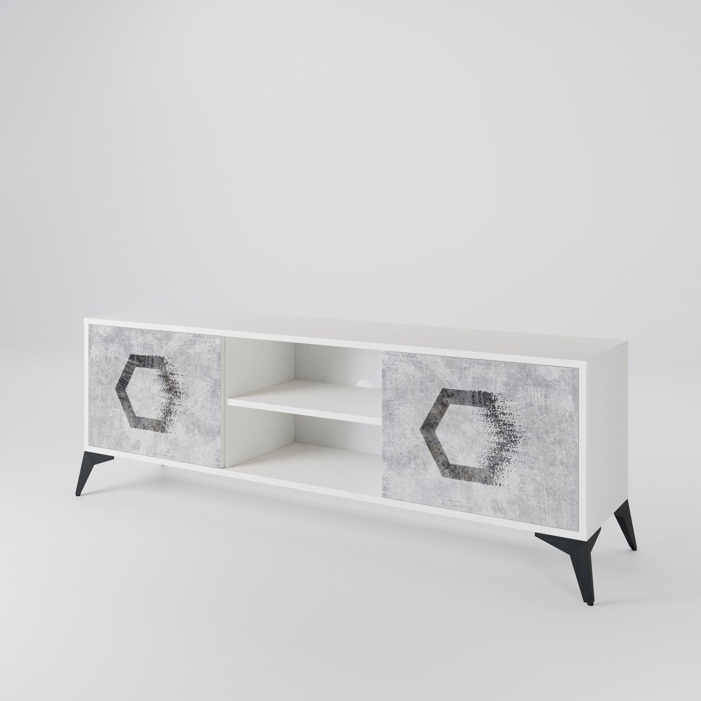 HEXAGONAL FIGURES 2-Door TV Cabinet