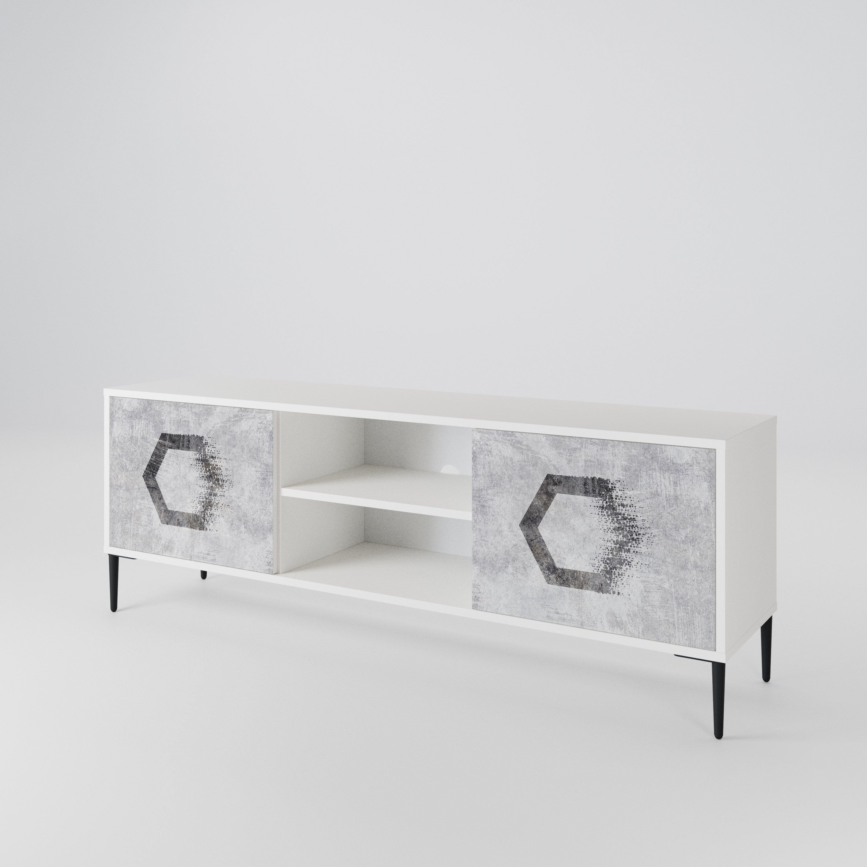 HEXAGONAL FIGURES 2-Door TV Cabinet