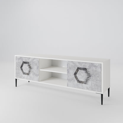 HEXAGONAL FIGURES 2-Door TV Cabinet