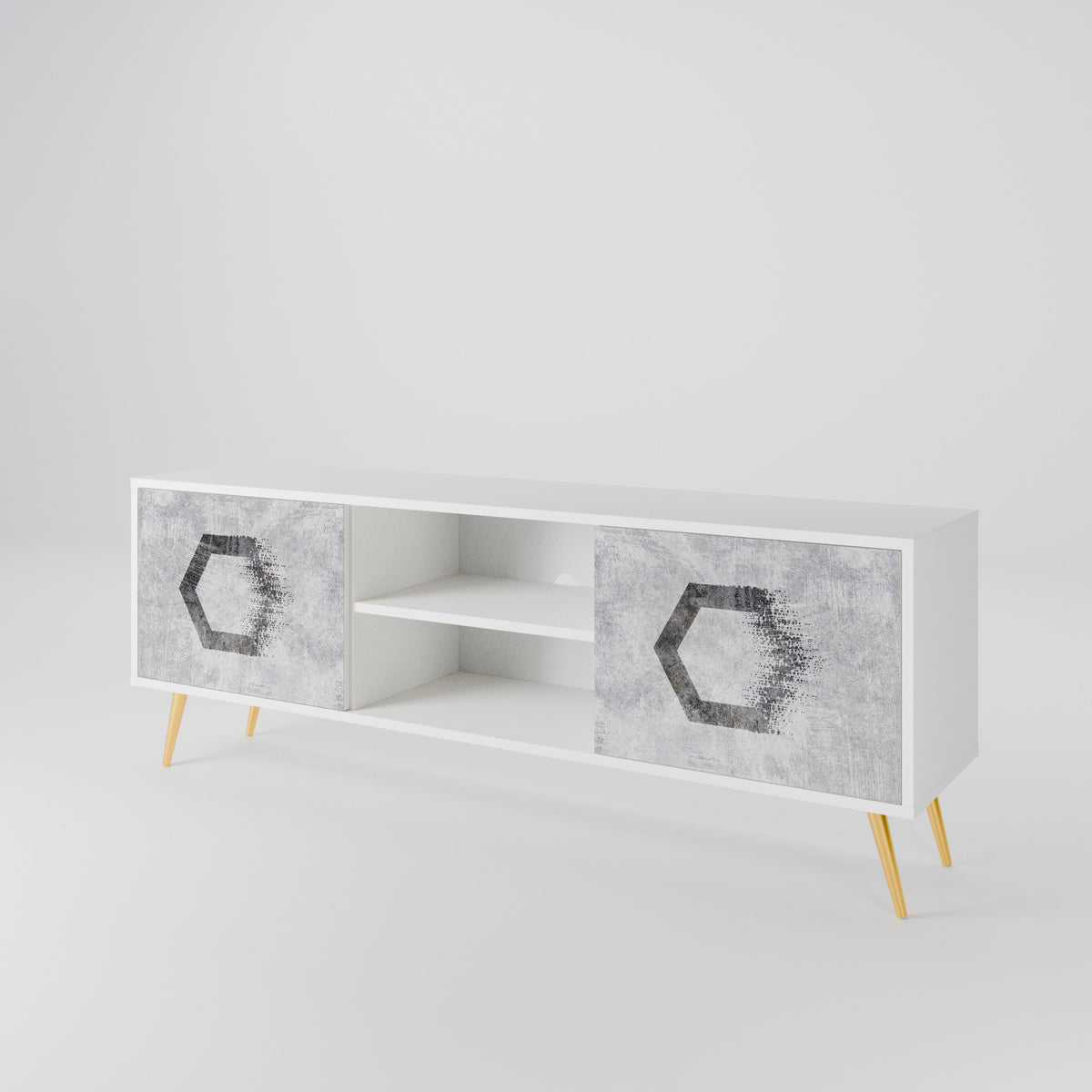 HEXAGONAL FIGURES 2-Door TV Cabinet