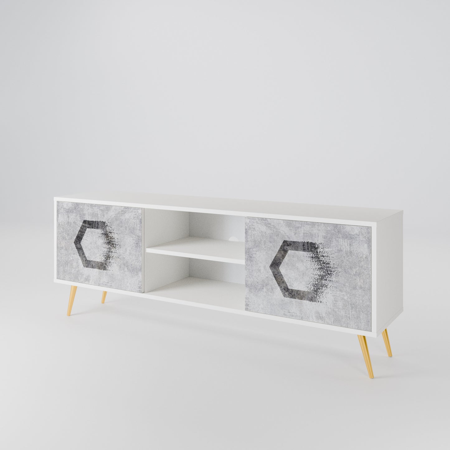 HEXAGONAL FIGURES 2-Door TV Cabinet