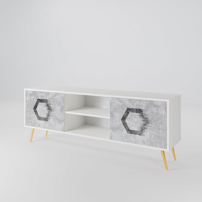 HEXAGONAL FIGURES 2-Door TV Cabinet