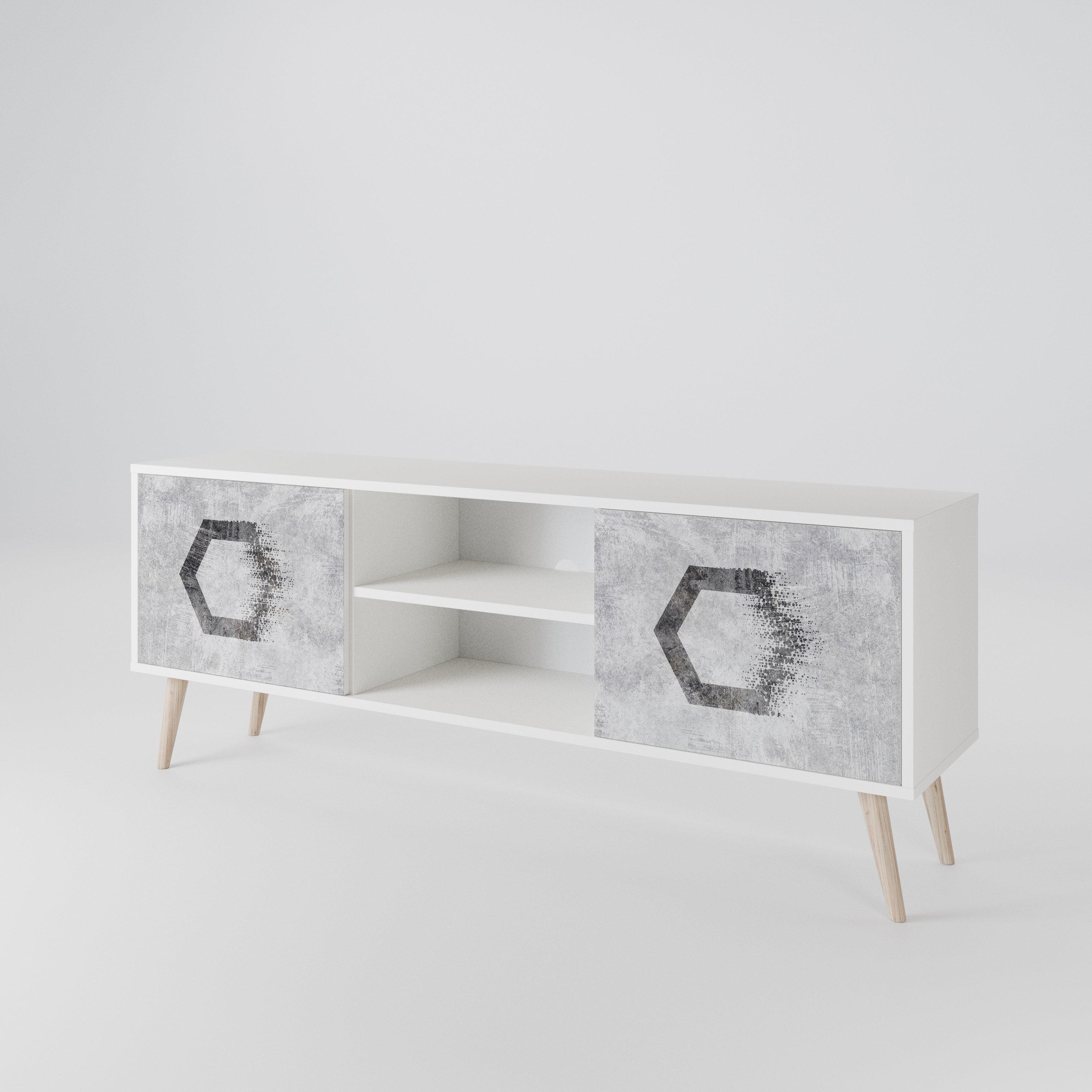 HEXAGONAL FIGURES 2-Door TV Cabinet