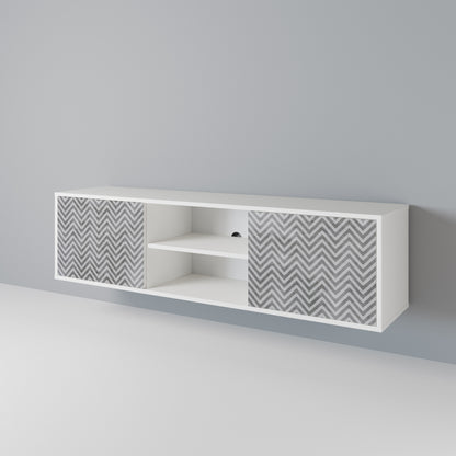 CONCRETE ZIG ZAG 2-Door TV Cabinet