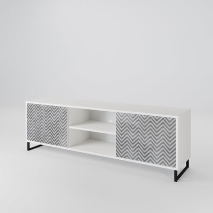 CONCRETE ZIG ZAG 2-Door TV Cabinet