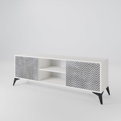 CONCRETE ZIG ZAG 2-Door TV Cabinet