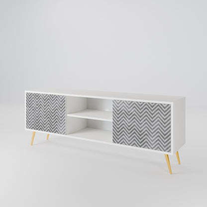 CONCRETE ZIG ZAG 2-Door TV Cabinet