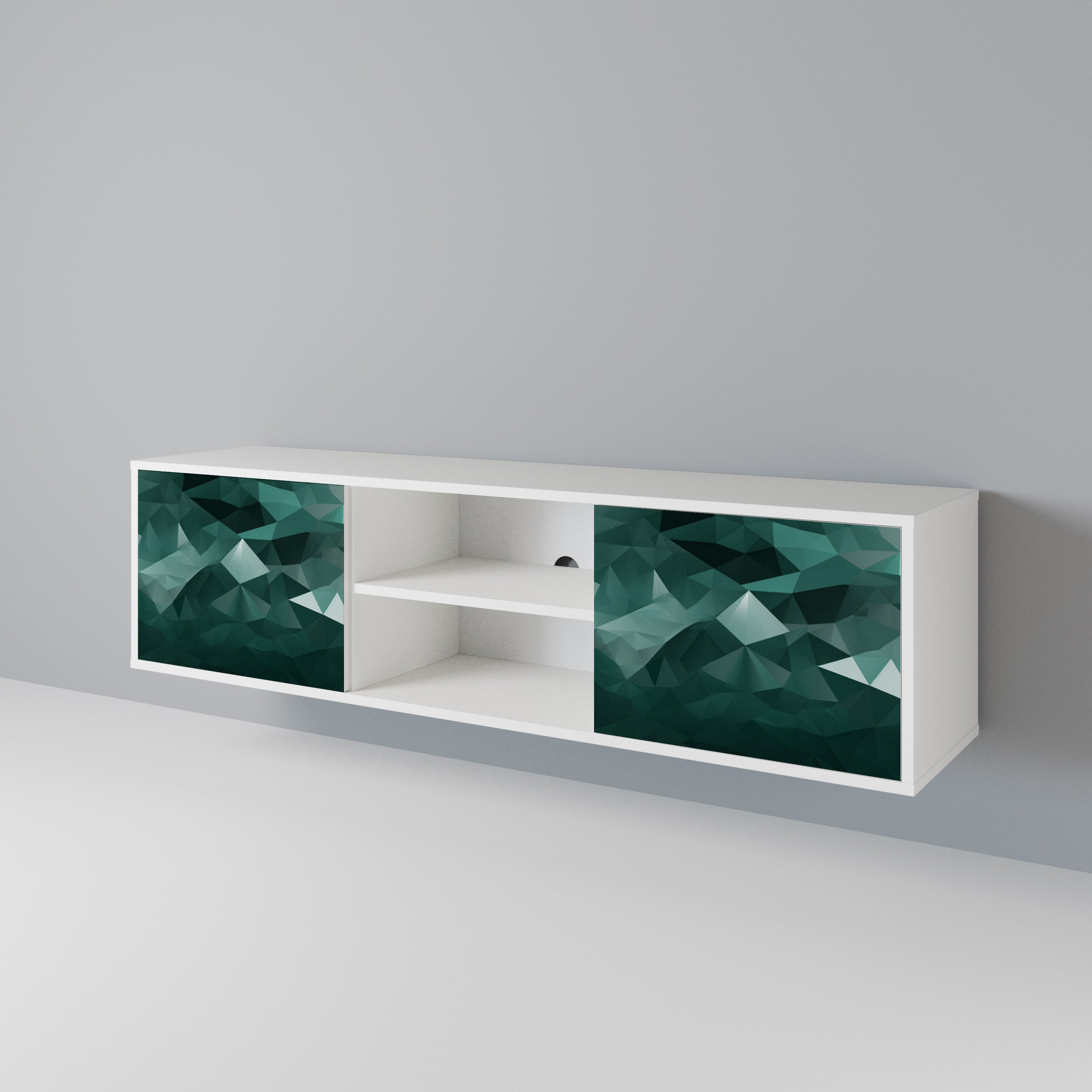 POLYGONAL FLOATING 2-Door TV Cabinet