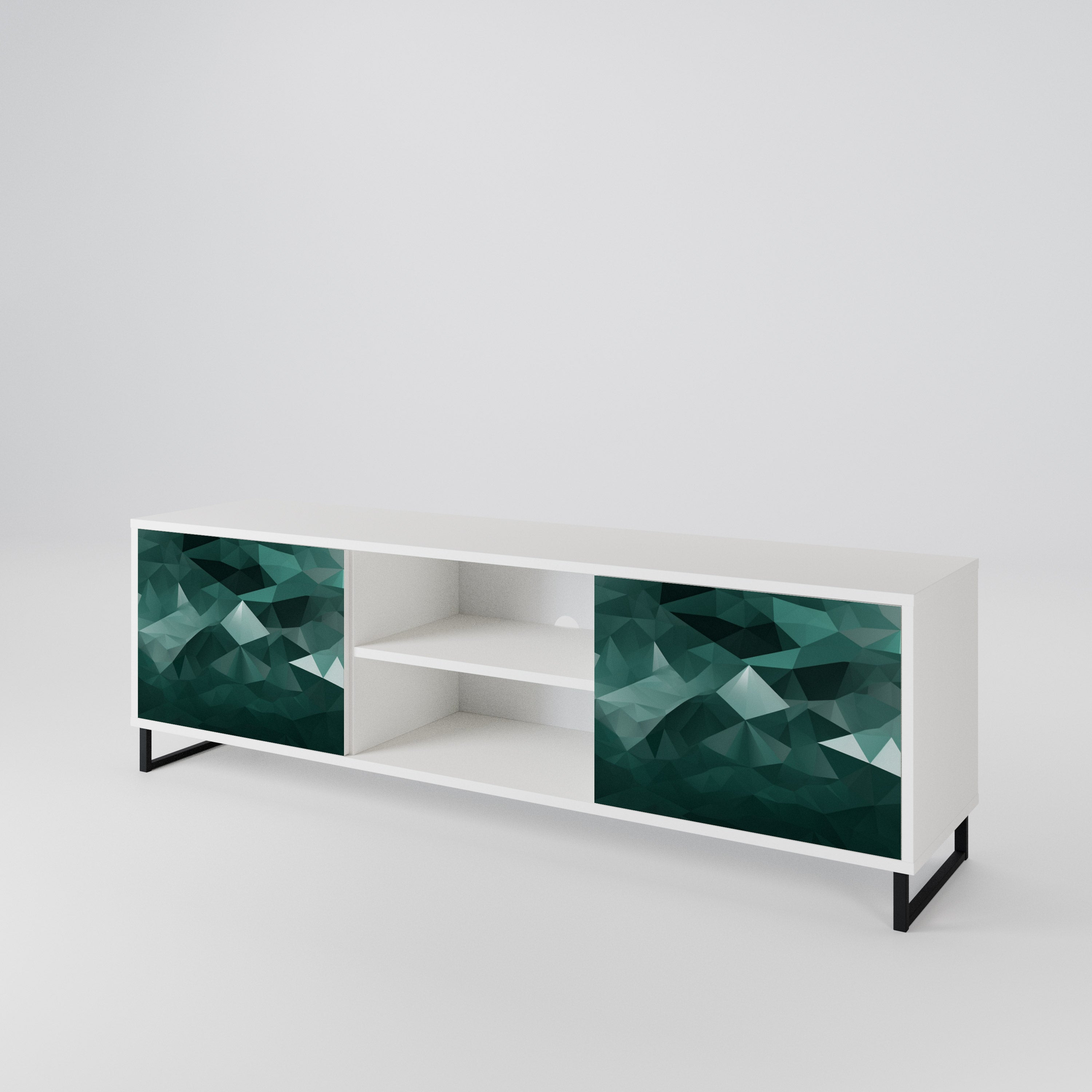 POLYGONAL FLOATING 2-Door TV Cabinet