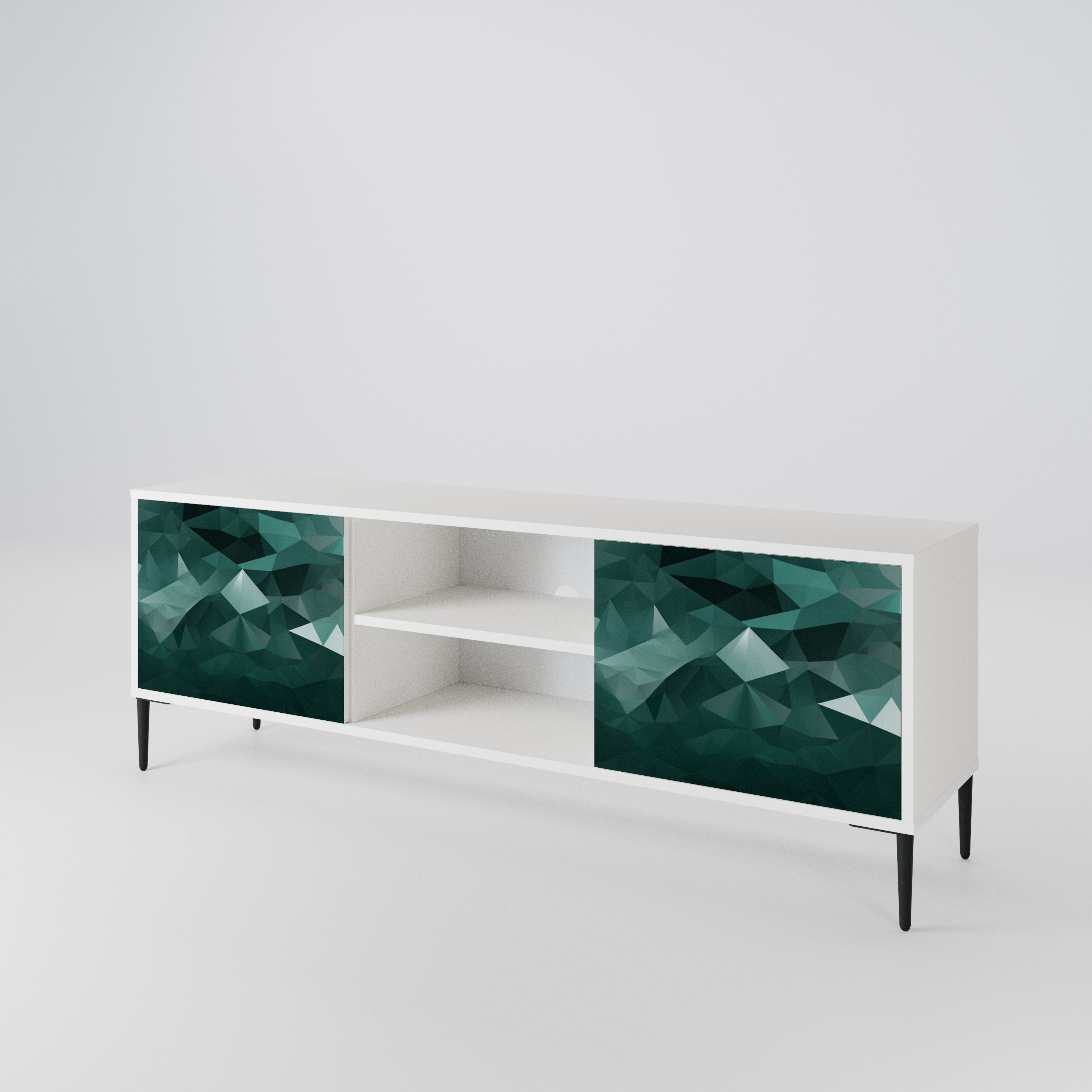 POLYGONAL FLOATING 2-Door TV Cabinet