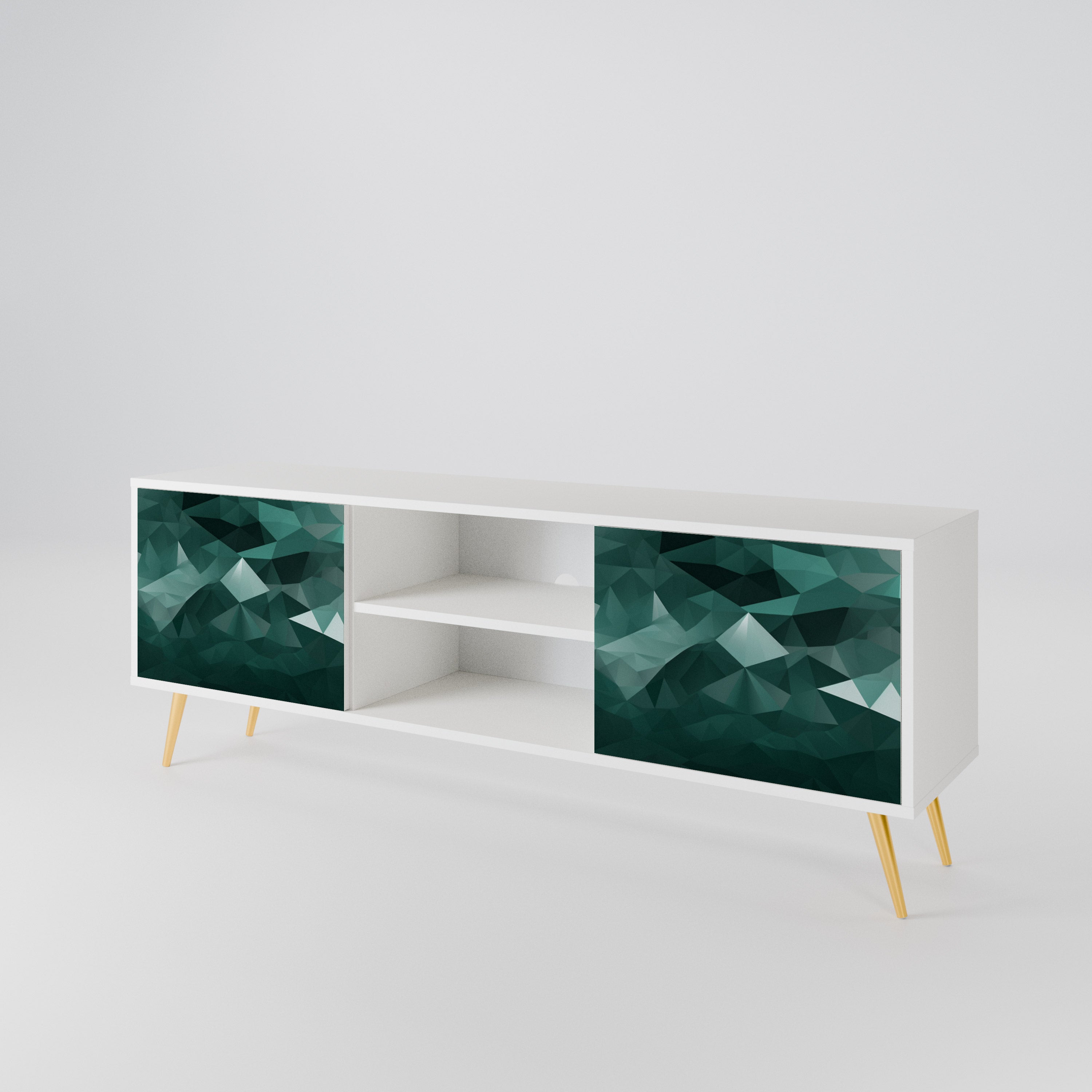 POLYGONAL FLOATING 2-Door TV Cabinet