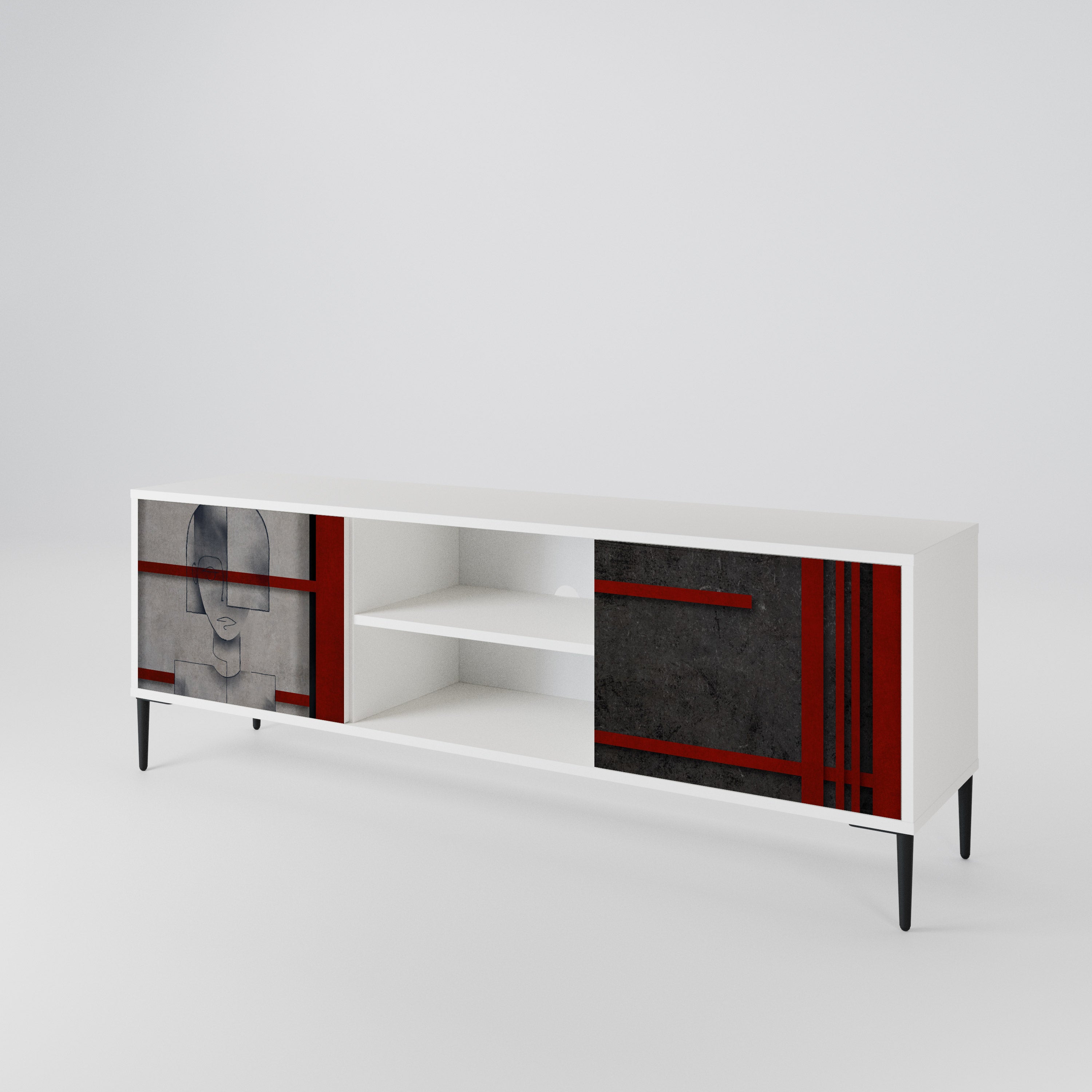 GRAY FIGURES 2-Door TV Cabinet