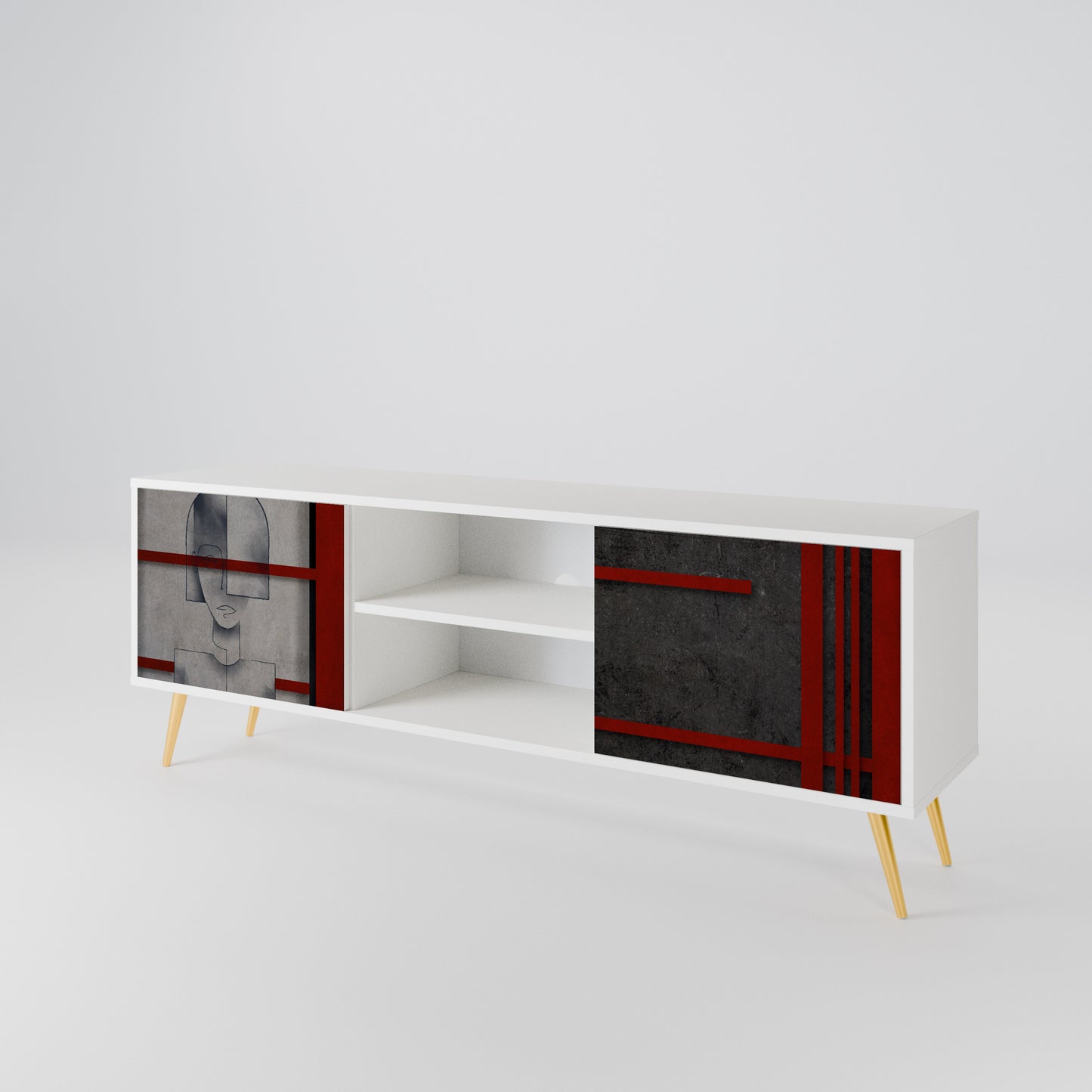 GRAY FIGURES 2-Door TV Cabinet