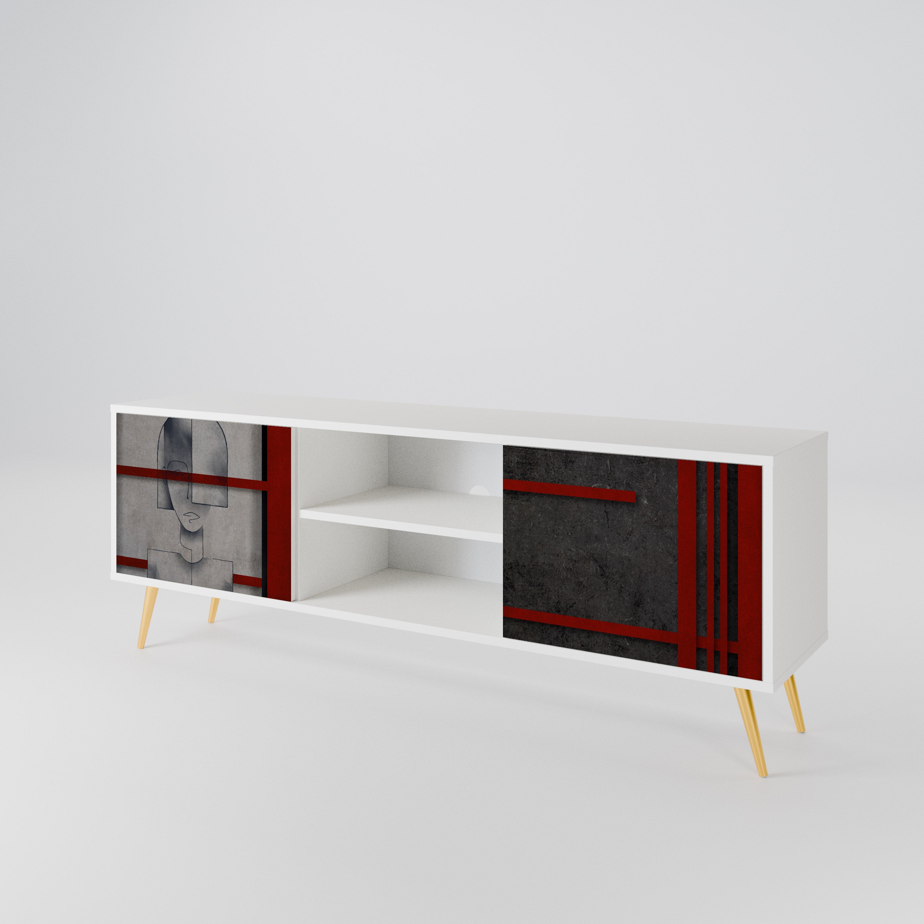 GRAY FIGURES 2-Door TV Cabinet