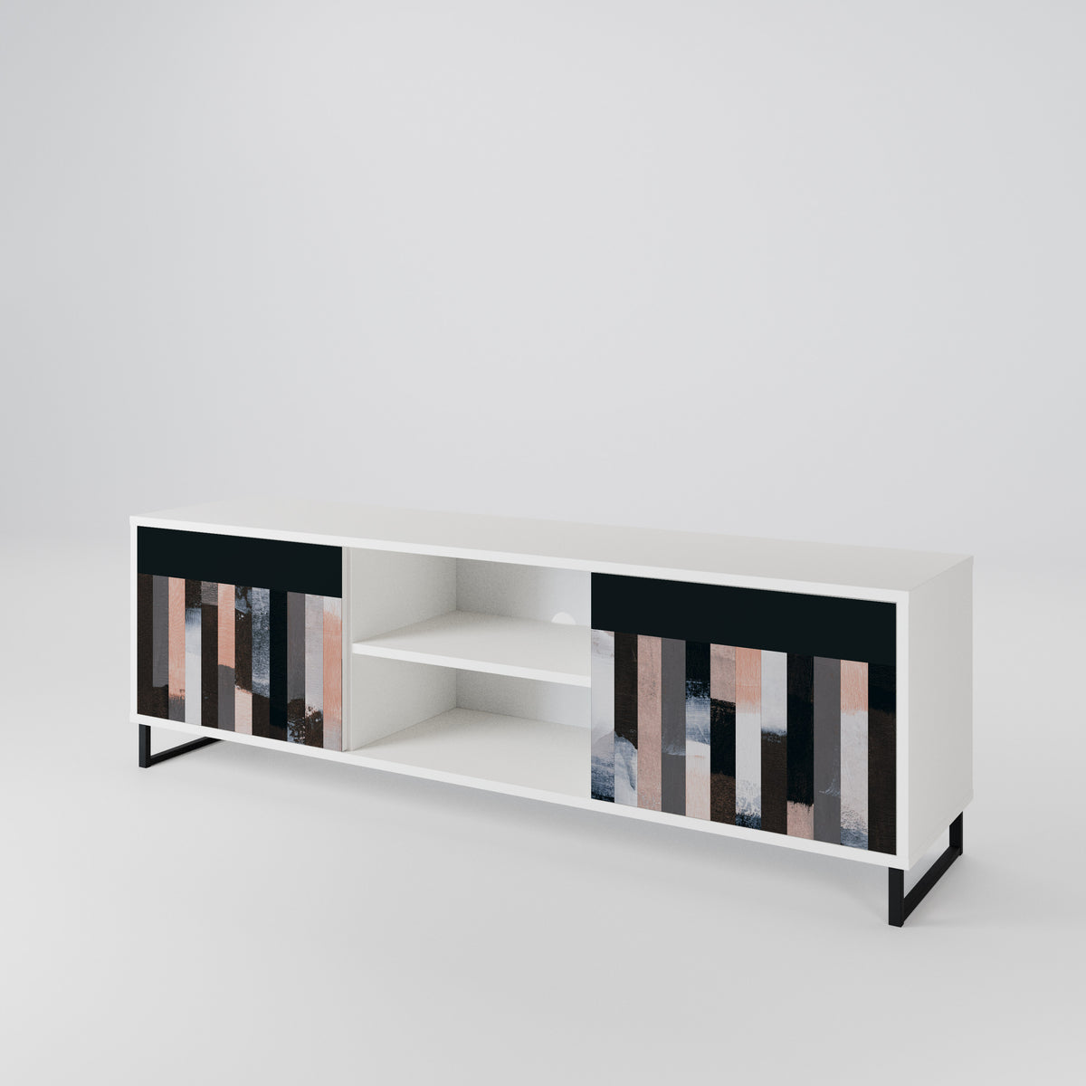 COLLAGE OF RECTANGLES 2-Door TV Cabinet