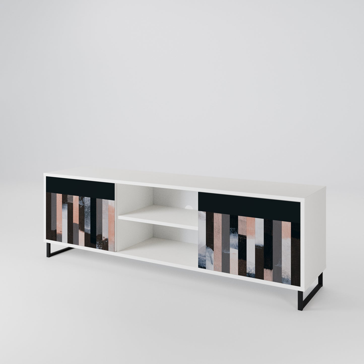 COLLAGE OF RECTANGLES 2-Door TV Cabinet
