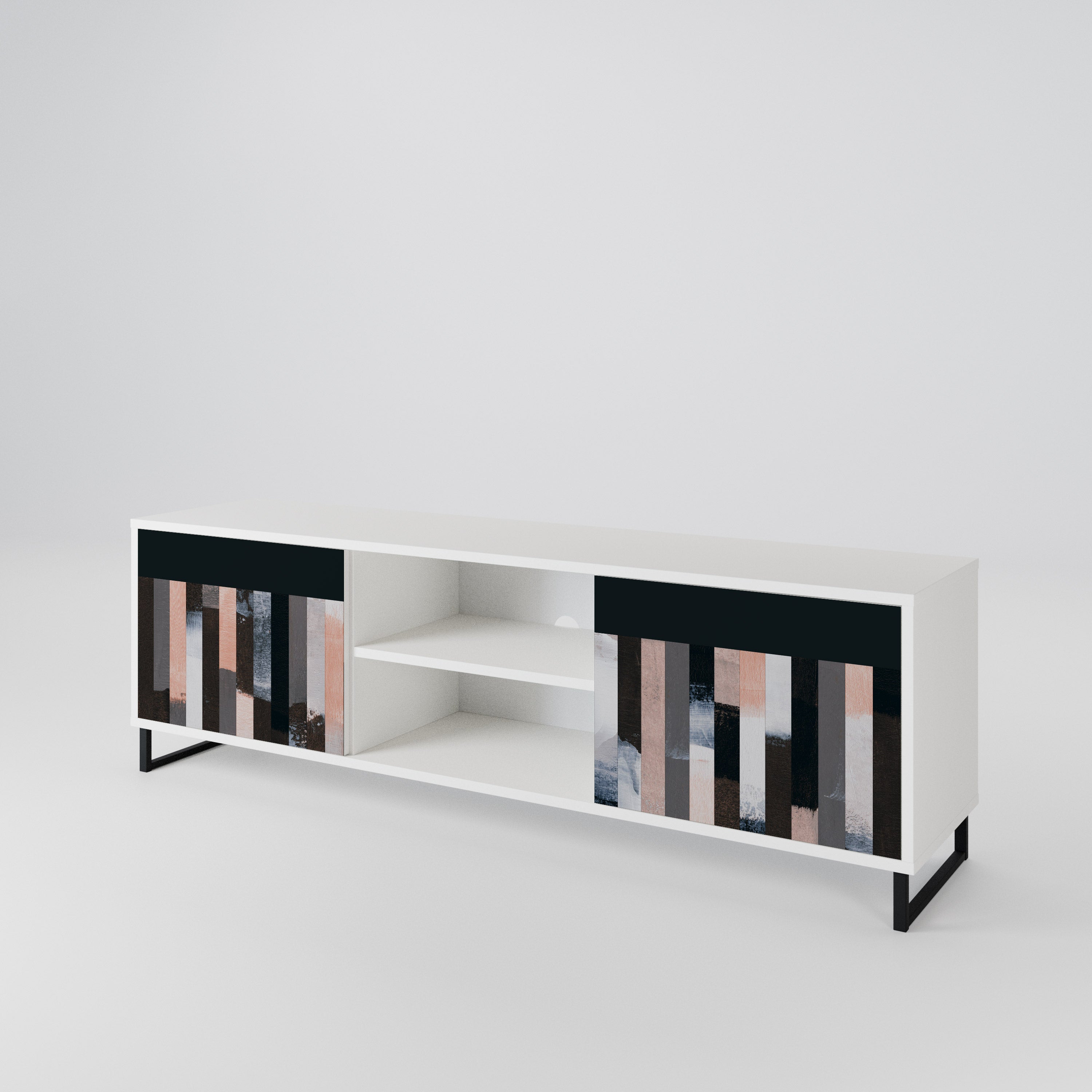 COLLAGE OF RECTANGLES 2-Door TV Cabinet