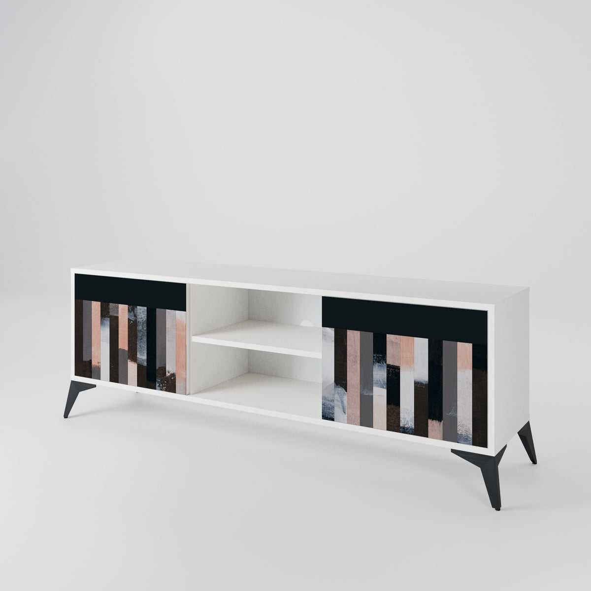 COLLAGE OF RECTANGLES 2-Door TV Cabinet