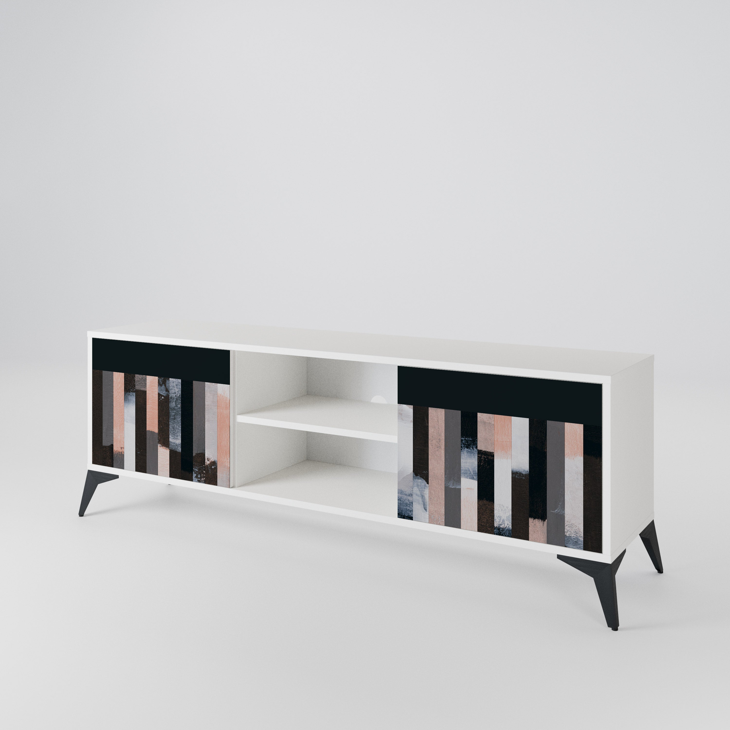COLLAGE OF RECTANGLES 2-Door TV Cabinet