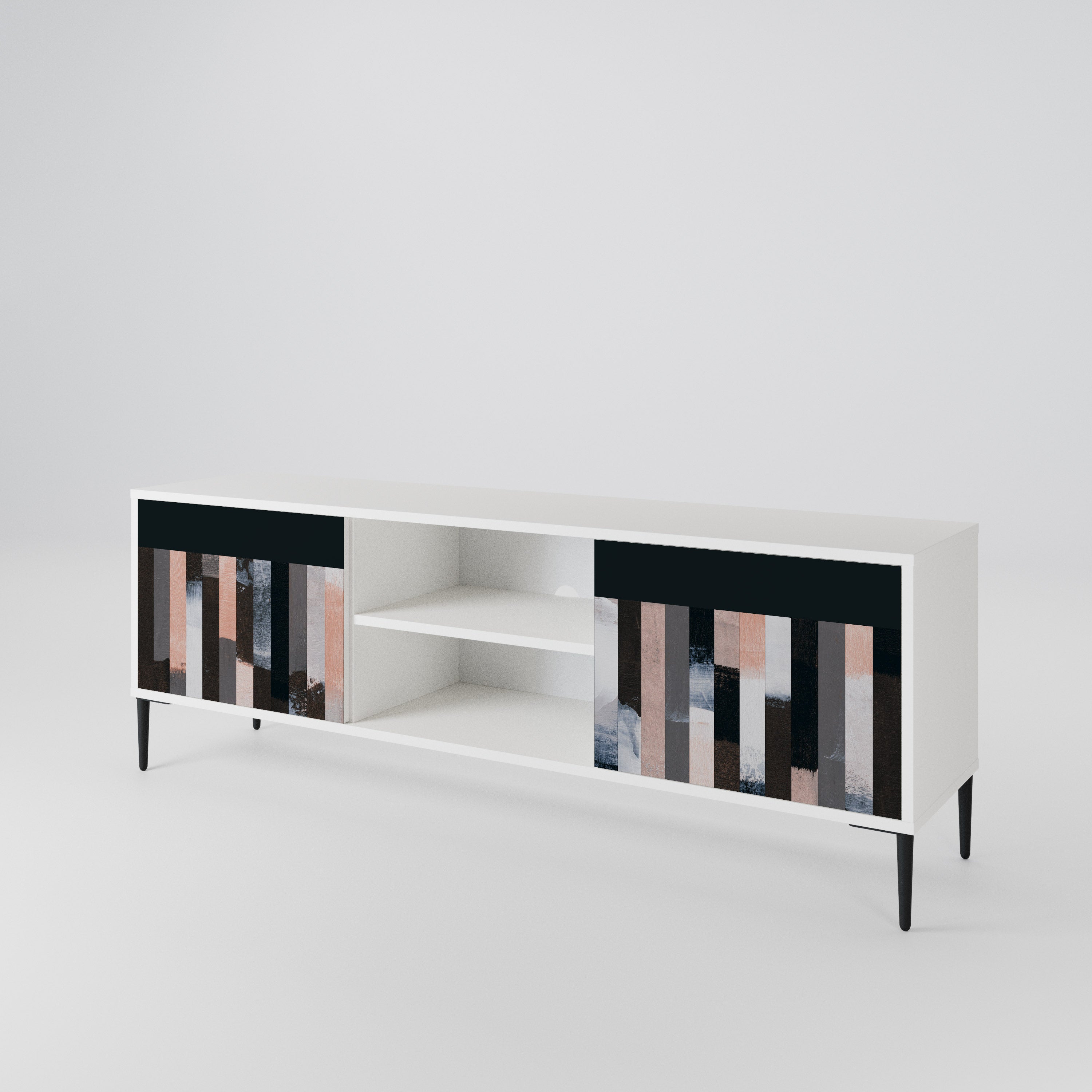 COLLAGE OF RECTANGLES 2-Door TV Cabinet