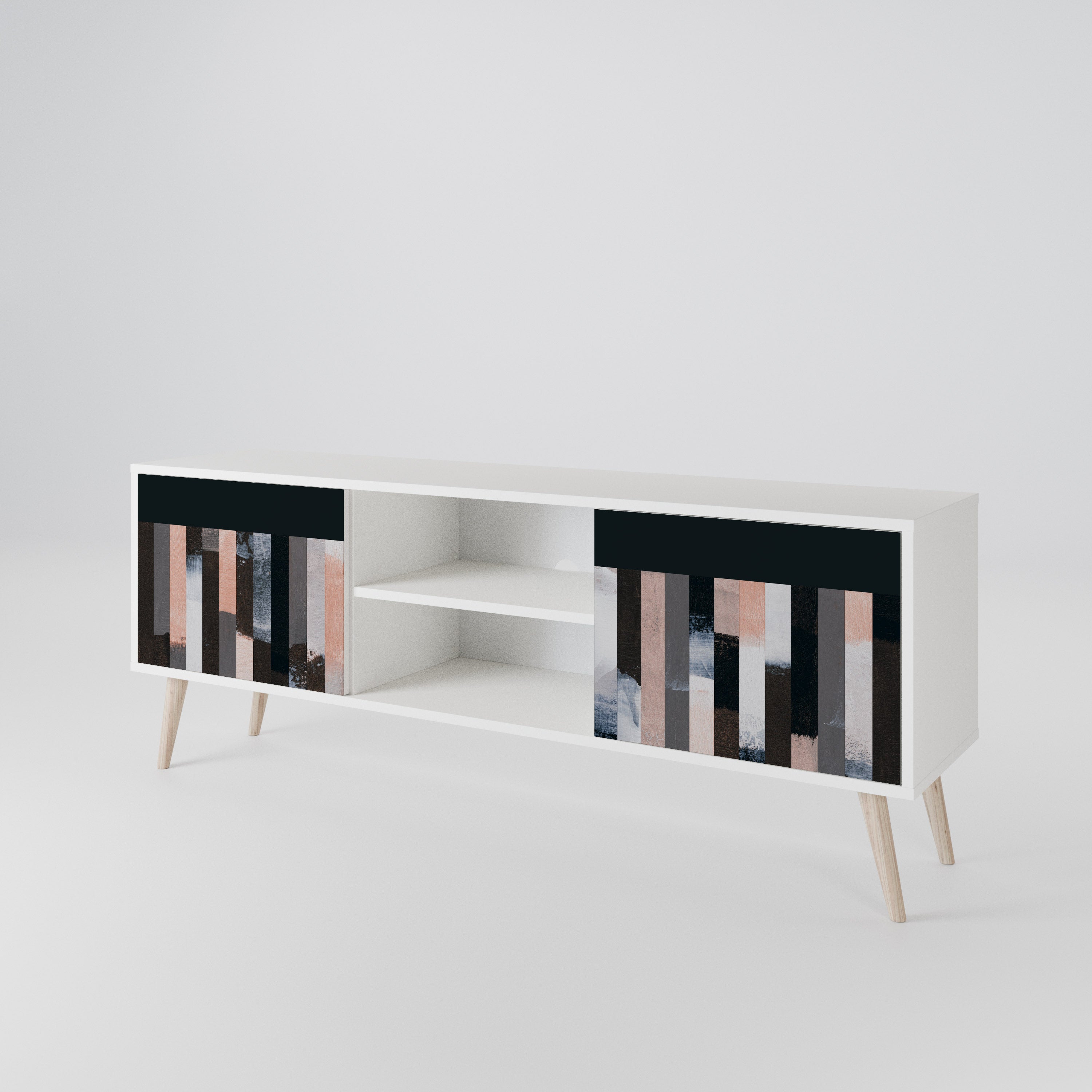 COLLAGE OF RECTANGLES 2-Door TV Cabinet