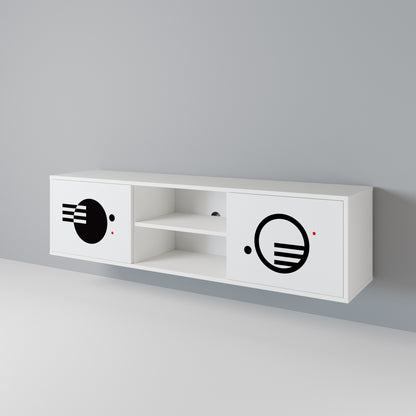 BLACK AND WHITE COMBINATION 2-Door TV Cabinet