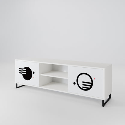 BLACK AND WHITE COMBINATION 2-Door TV Cabinet