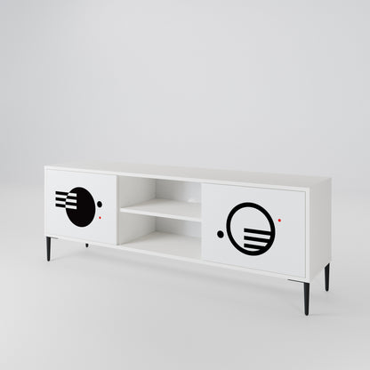 BLACK AND WHITE COMBINATION 2-Door TV Cabinet