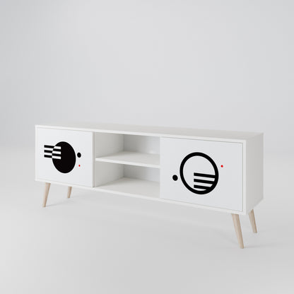 BLACK AND WHITE COMBINATION 2-Door TV Cabinet