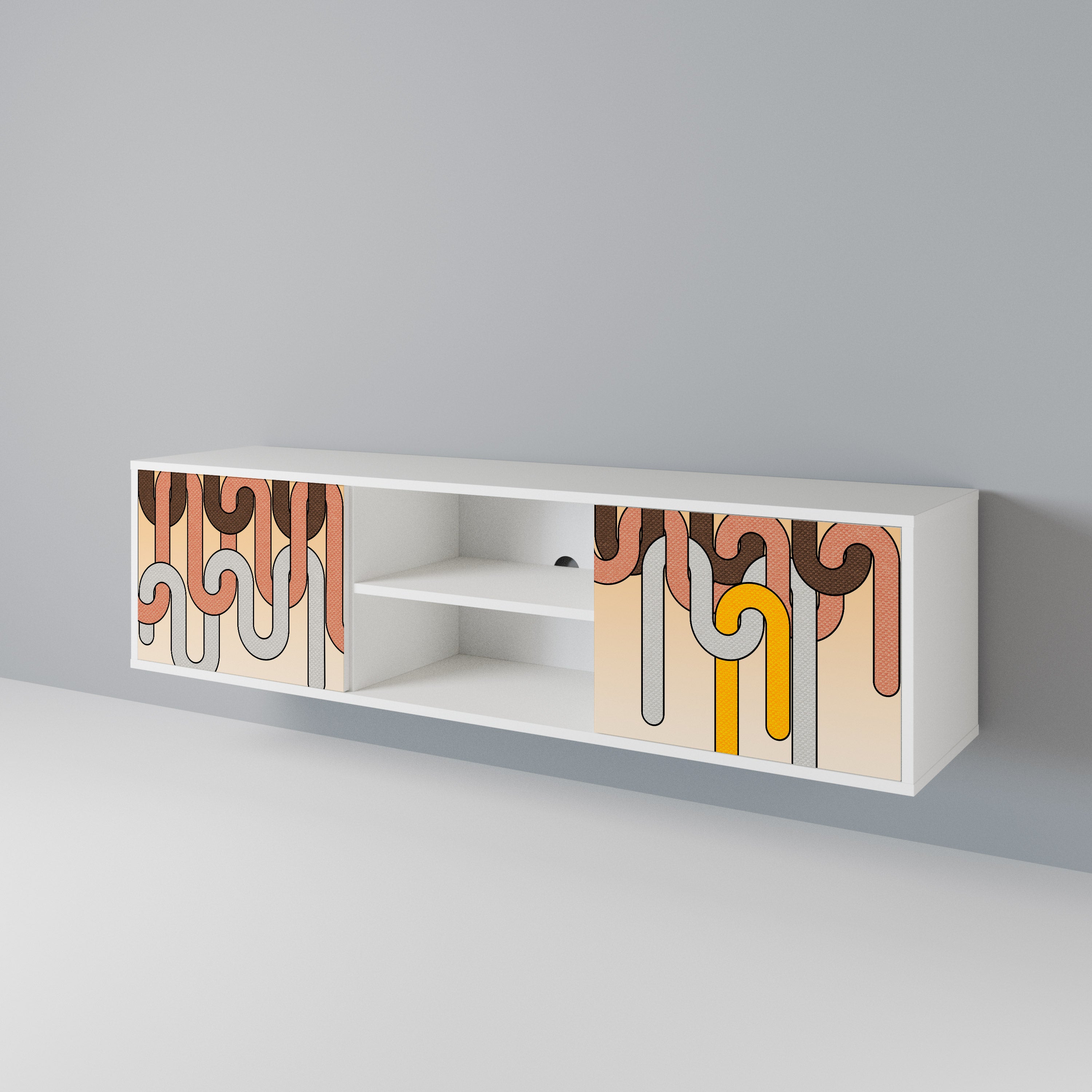 COLORFUL STRINGS 2-Door TV Cabinet