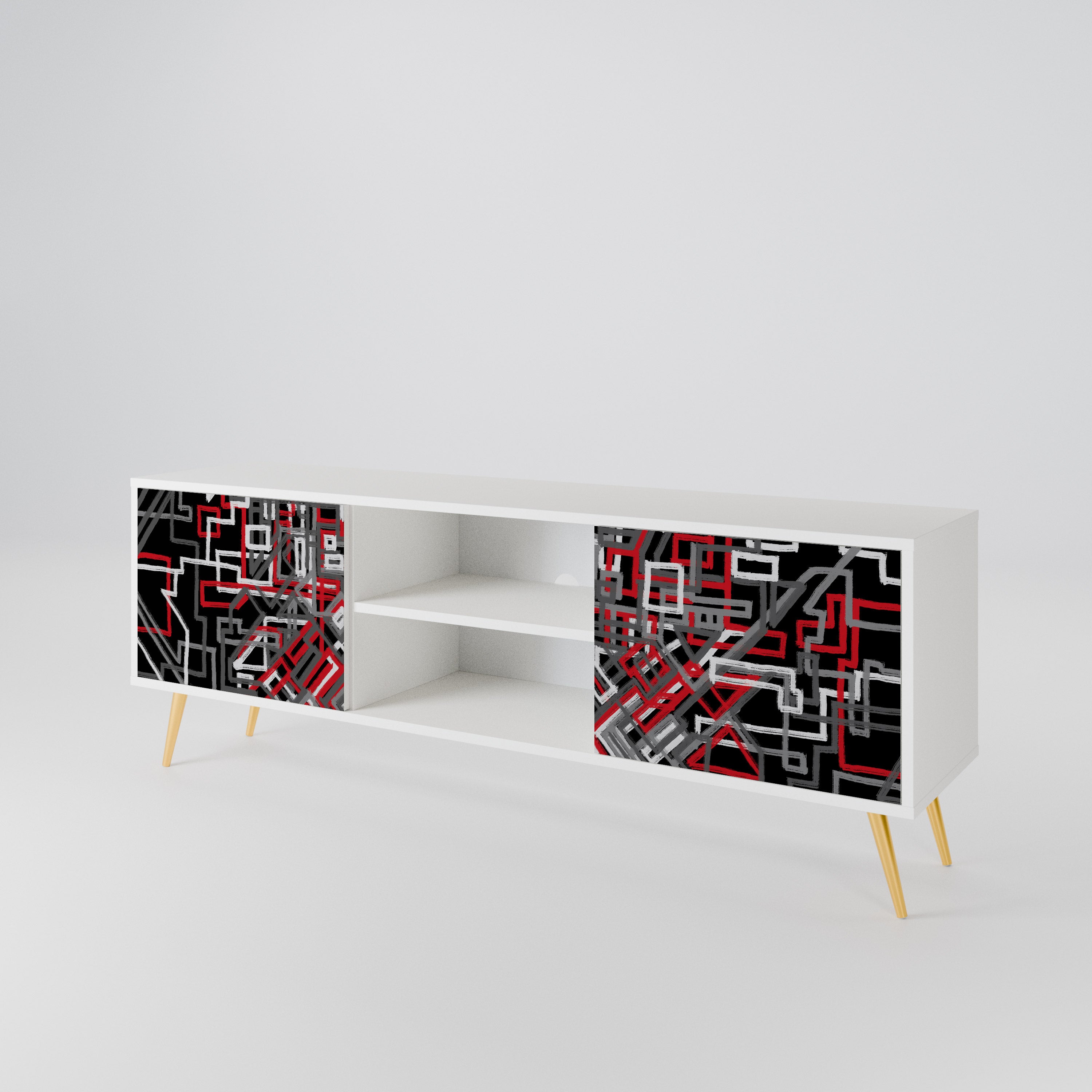 BROKEN LINES 2-Door TV Cabinet