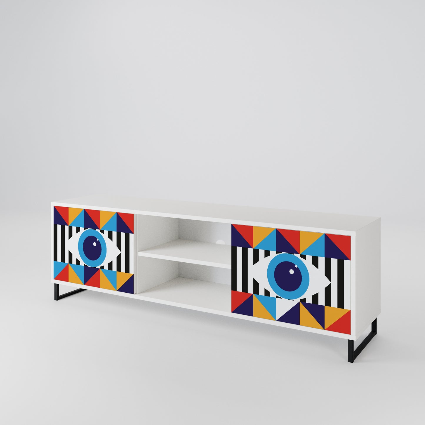 ABSTRACTION AND GEOMETRY 2-Door TV Cabinet