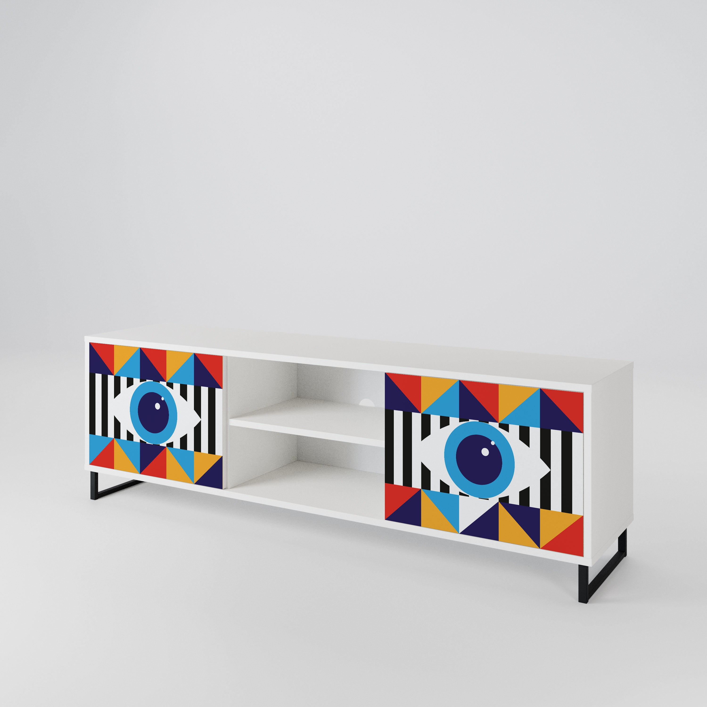 ABSTRACTION AND GEOMETRY 2-Door TV Cabinet