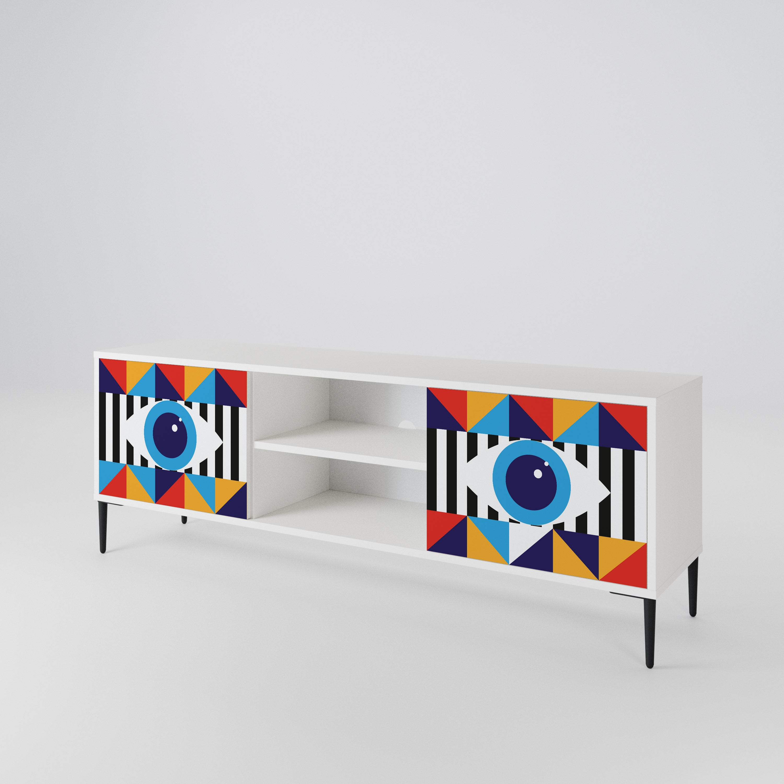 ABSTRACTION AND GEOMETRY 2-Door TV Cabinet