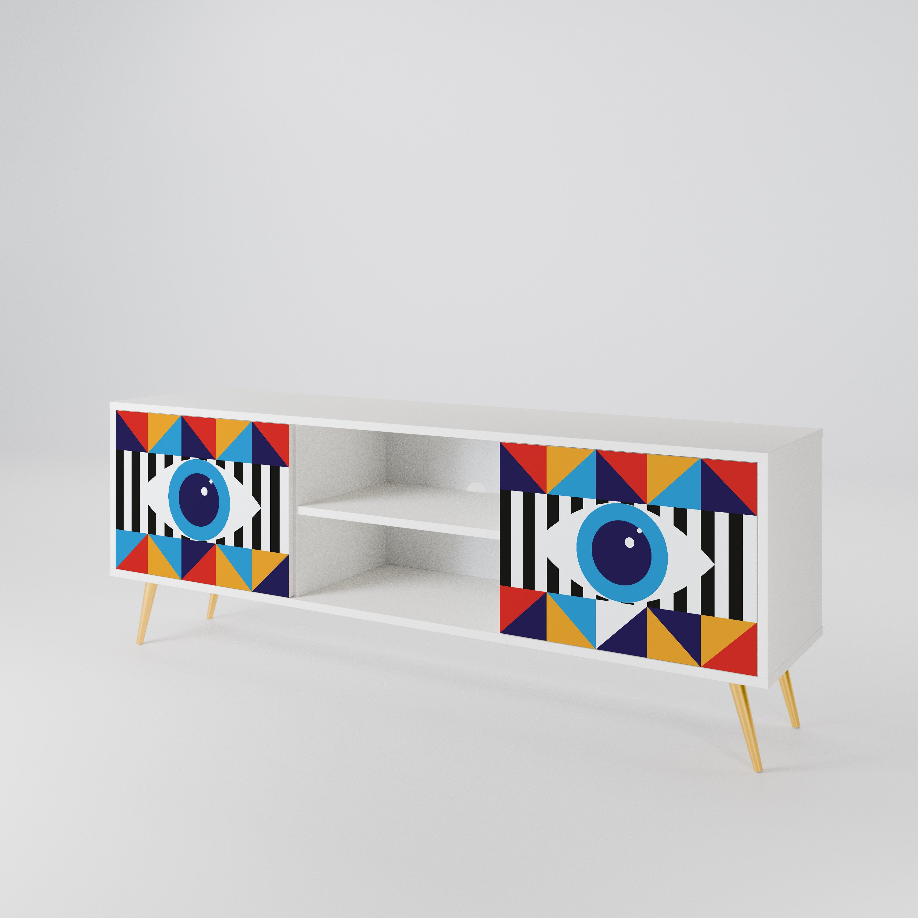 ABSTRACTION AND GEOMETRY 2-Door TV Cabinet