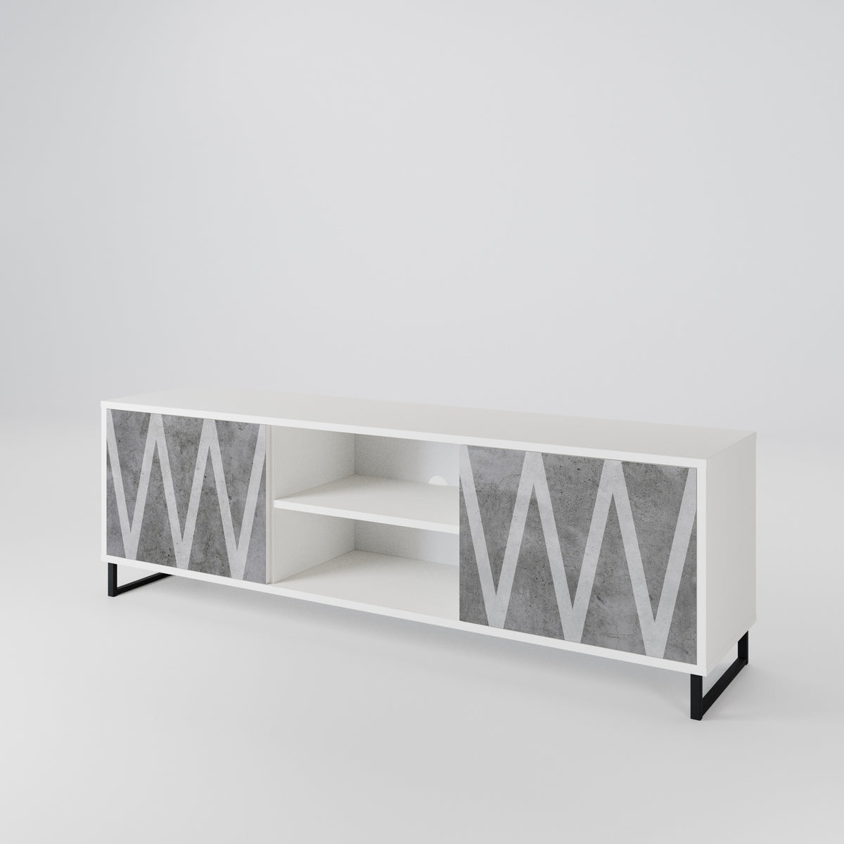 SOLID ZIG ZAG 2-Door TV Cabinet