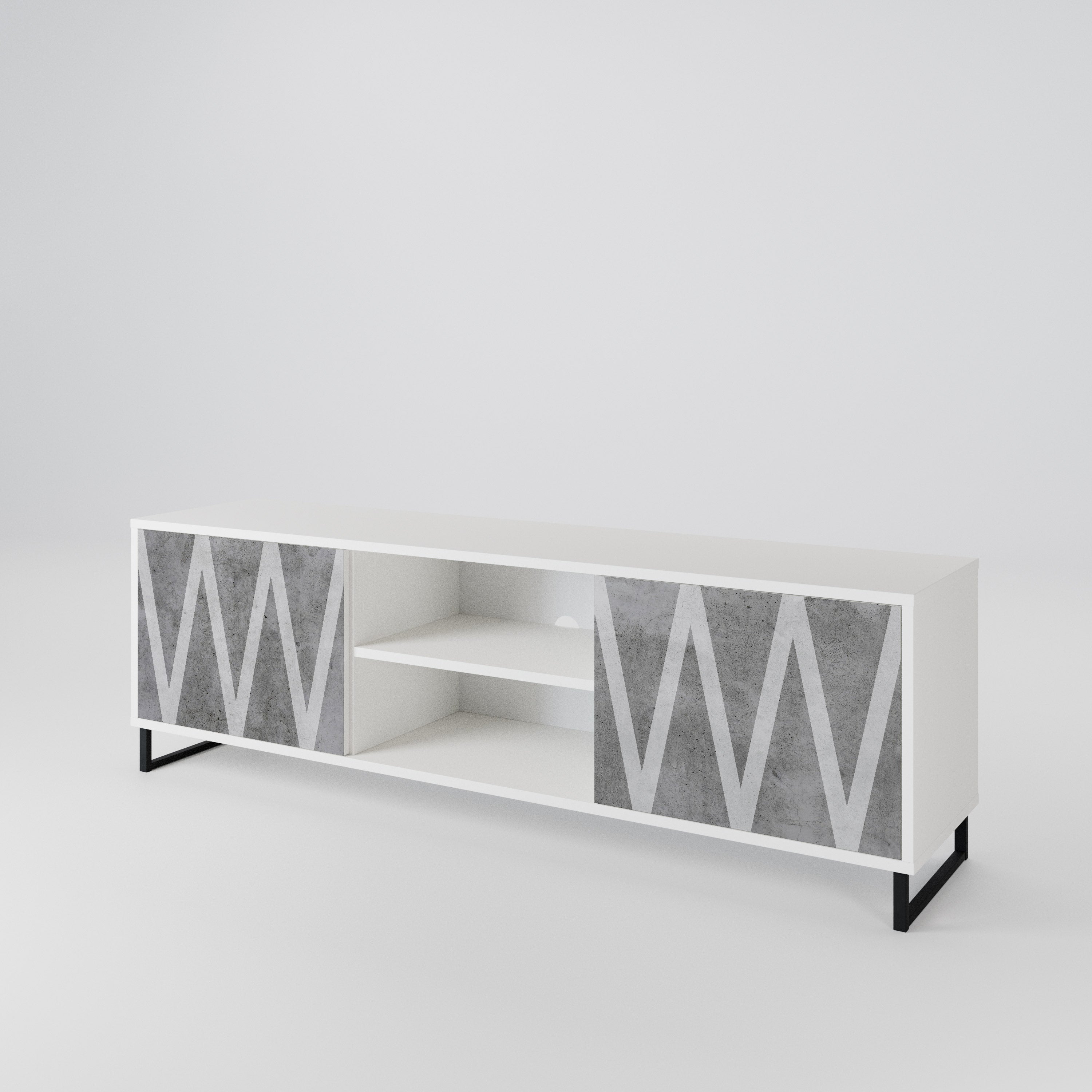 SOLID ZIG ZAG 2-Door TV Cabinet